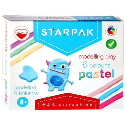 Szörnyecskék pasztel modellező gyurma 6 db-os termékfotó