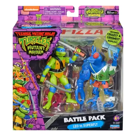 Teenage Mutant Ninja Turtles Leonardo vs. Super Fly akciófigura 11 cm termékfotó