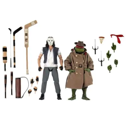 Teenage Mutant Ninja Turtles Movie Casey Jones és Raphael in Disguise 2 db-os Mozgatható figurák 18cm termékfotó