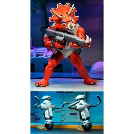Teenage Mutant Ninja Turtles Triceraton Infantryman and Roadkill Rodney 3db-os figura csomag 18cm termékfotó