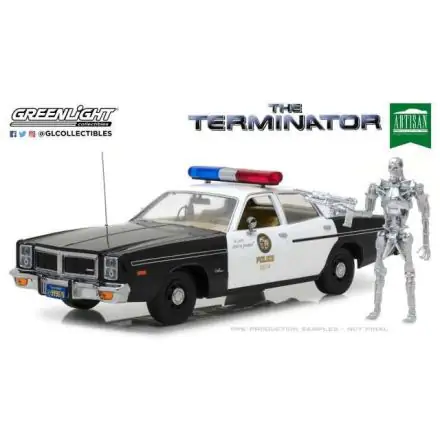 Terminator Diecast Model 1/18 1977 Dodge Monaco Metropolitan Police with figura termékfotó
