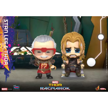 Thor: Ragnarok Cosbaby (S) Mini figurák Stan Lee & Thor 10 cm termékfotója