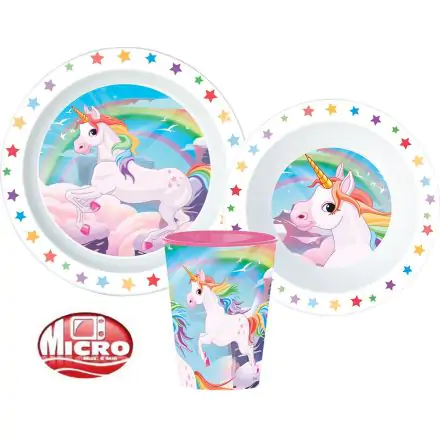 Unikornis étkészlet, micro műanyag szett termékfotó