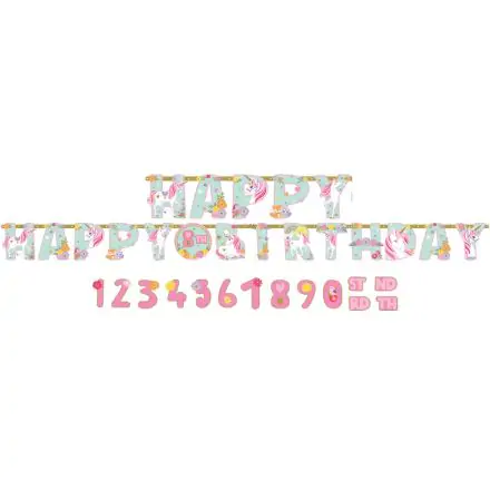 Unikornis Happy Birthday óriás felirat 320 cm termékfotó