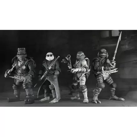 Universal Monsters x Teenage Mutant Ninja Turtles Action Figures 4-Pack Turtles Black & White 18 cm termékfotója