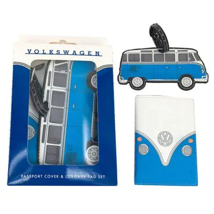 Volkswagen Campervan VW T1 Blue útlevél taró és bőröndcímke termékfotó