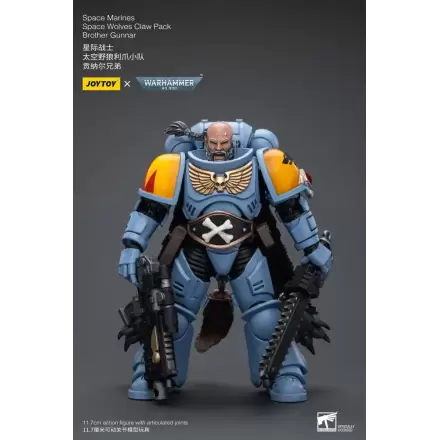 Warhammer 40k 1/18 Space Marines Space Wolves Claw Pack Brother Gunnar akciófigura 12 cm termékfotója