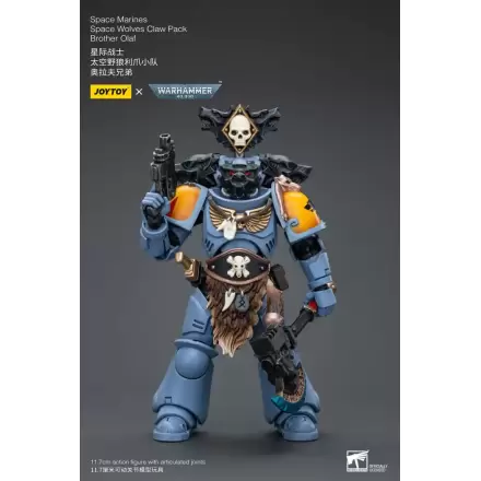 Warhammer 40k 1/18 Space Marines Space Wolves Claw Pack Brother Olaf akciófigura 12 cm termékfotója