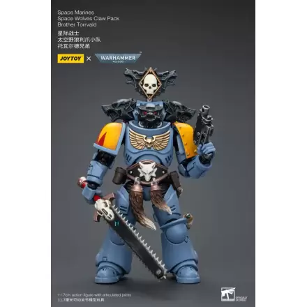 Warhammer 40k 1/18 Space Marines Space Wolves Claw Pack Brother Torrvald akciófigura 12 cm termékfotója