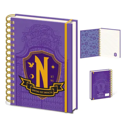 Wednesday Nevermore Shield A5 jegyzetfüzet termékfotó