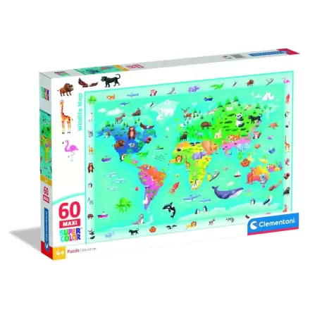 Wildlife Map maxi puzzle 60db-os termékfotója