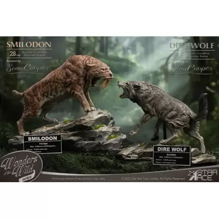 Wonders of the Wild Series Smilodon & Dire Wolf Twin Pack Set szobor figura 28 cm termékfotó