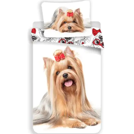 Yorkshire terrier, Yorki kutyás ágyneműhuzat 140×200cm, 70×90 cm termékfotó